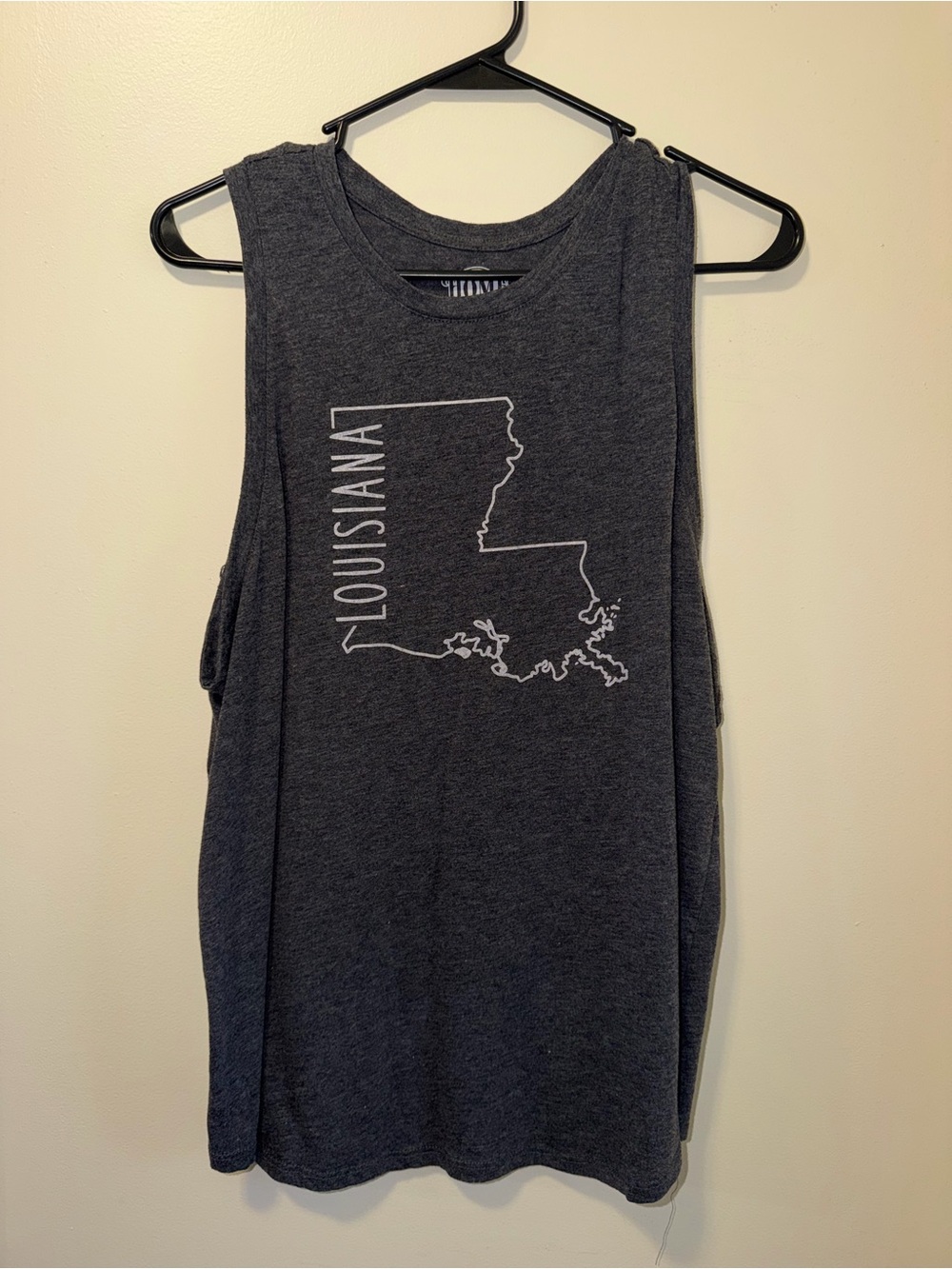 Louisiana Graphic Tank Top - Charcoal Sleeveless Tee